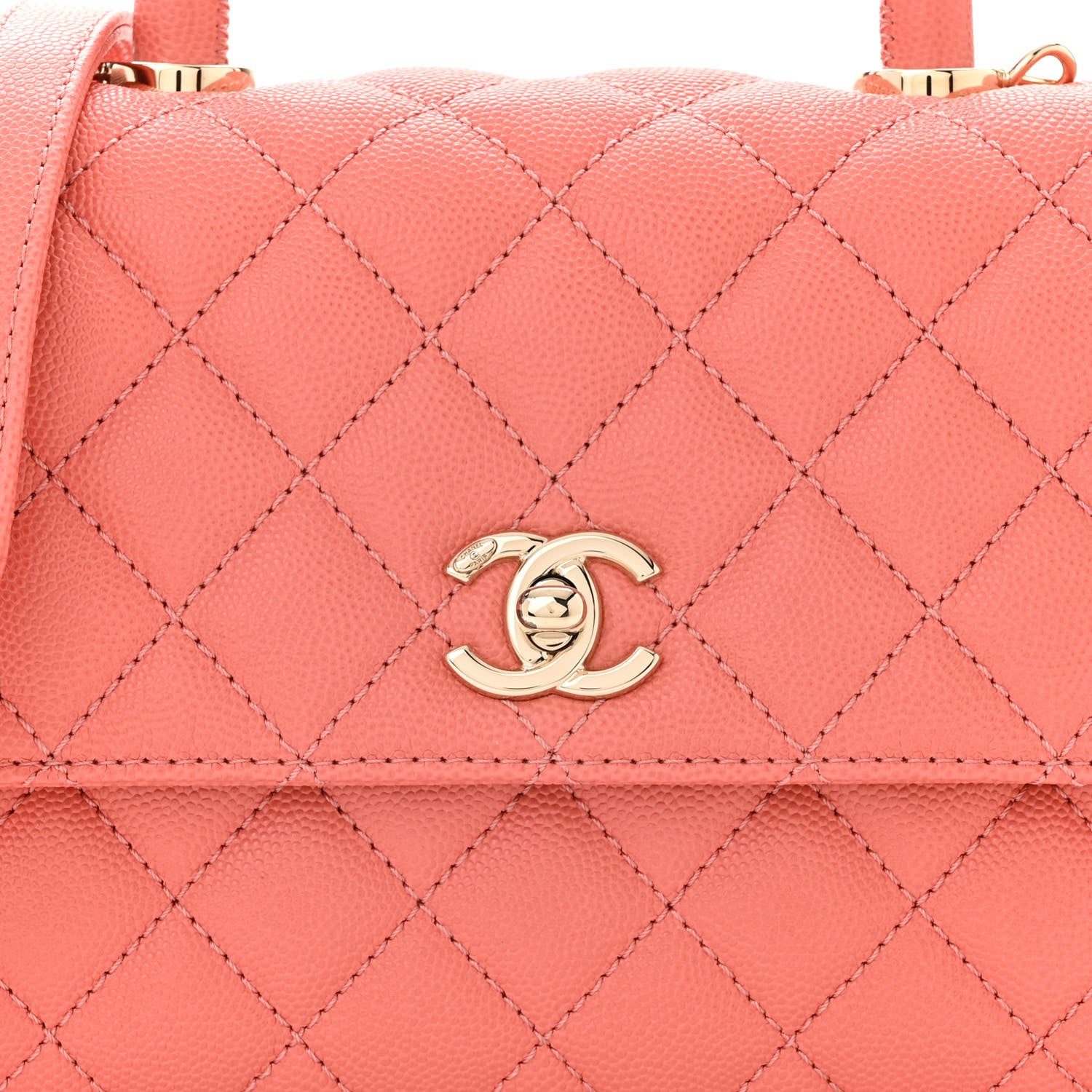 Chanel Caviar Quilted Mini Coco Handle Flap Coral 8 of 12