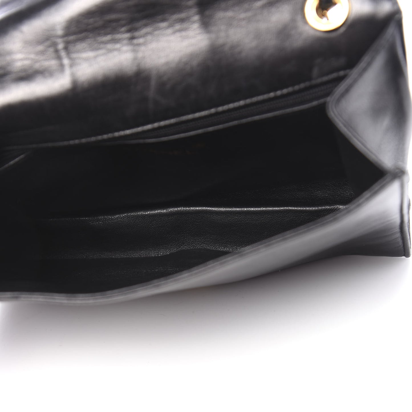Lambskin Quilted Small Single Flap Black