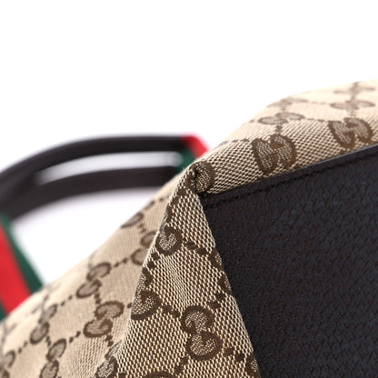 Gucci GG Monogram Medium Web Handle Bucket Tote Dark Brown 8 of 15