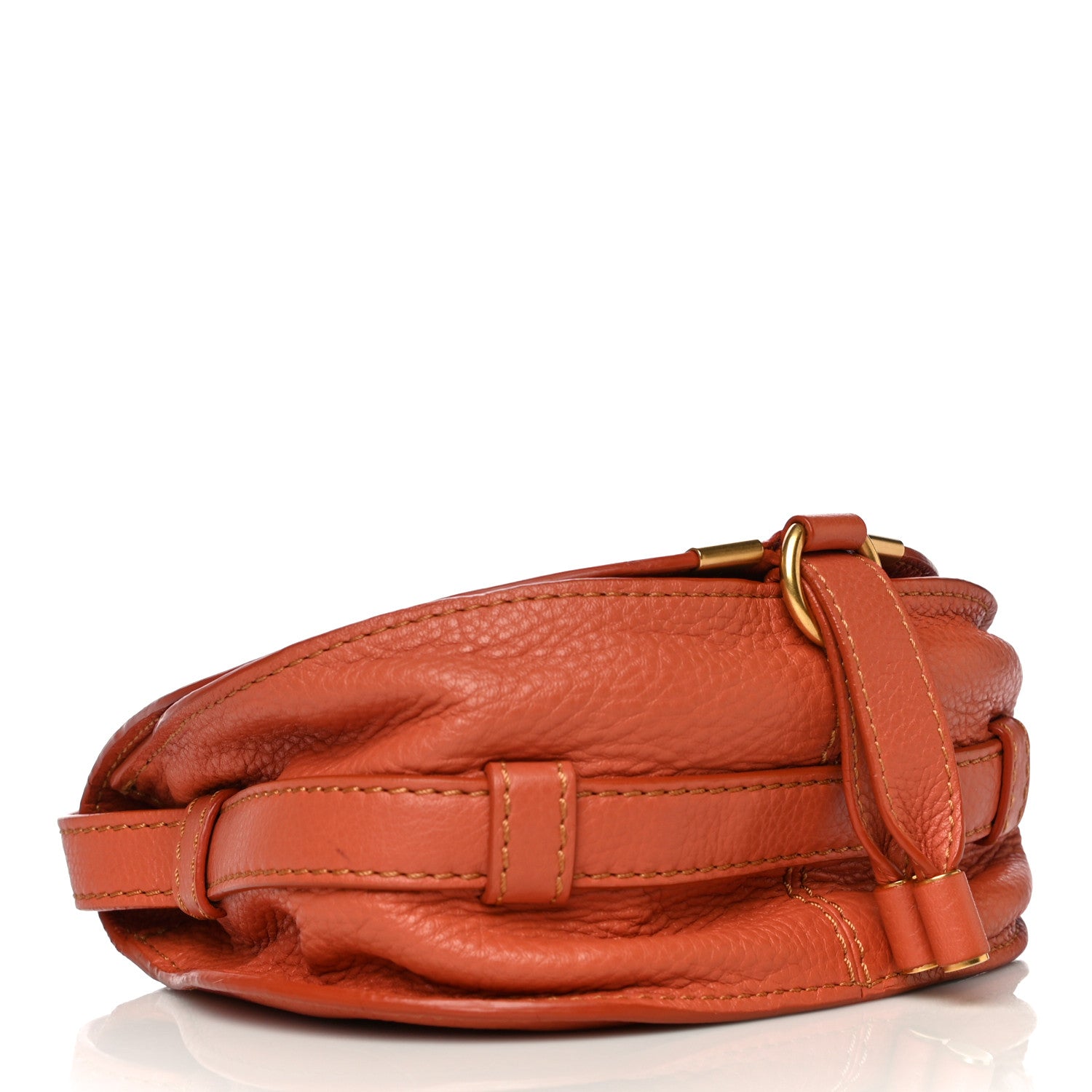 Chloe Calfskin Mini Marcie Round Crossbody Bag Whiskey 3 of 13