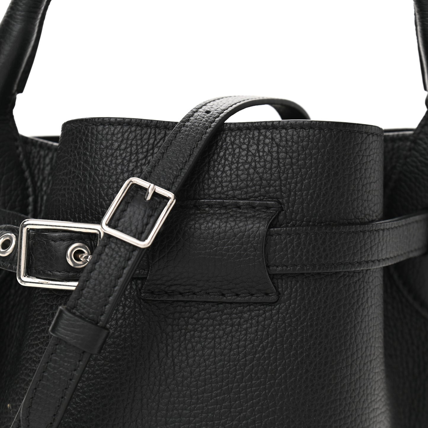 Supple Grained Calfskin Nano Big Bag Bucket Black