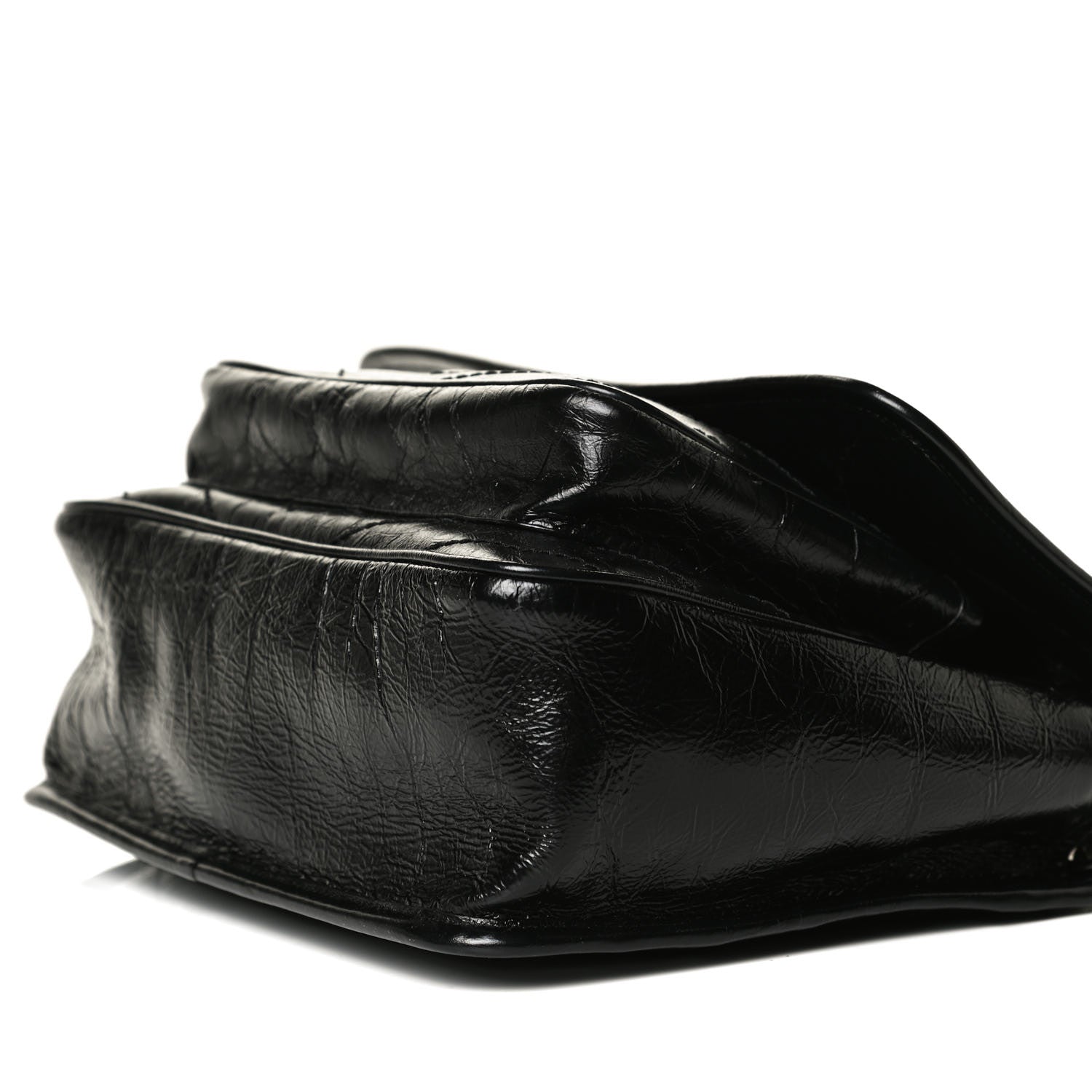 Saint Laurent Crinkled Calfskin Matelasse Monogram Medium Niki Chain Satchel Black 11 of 13