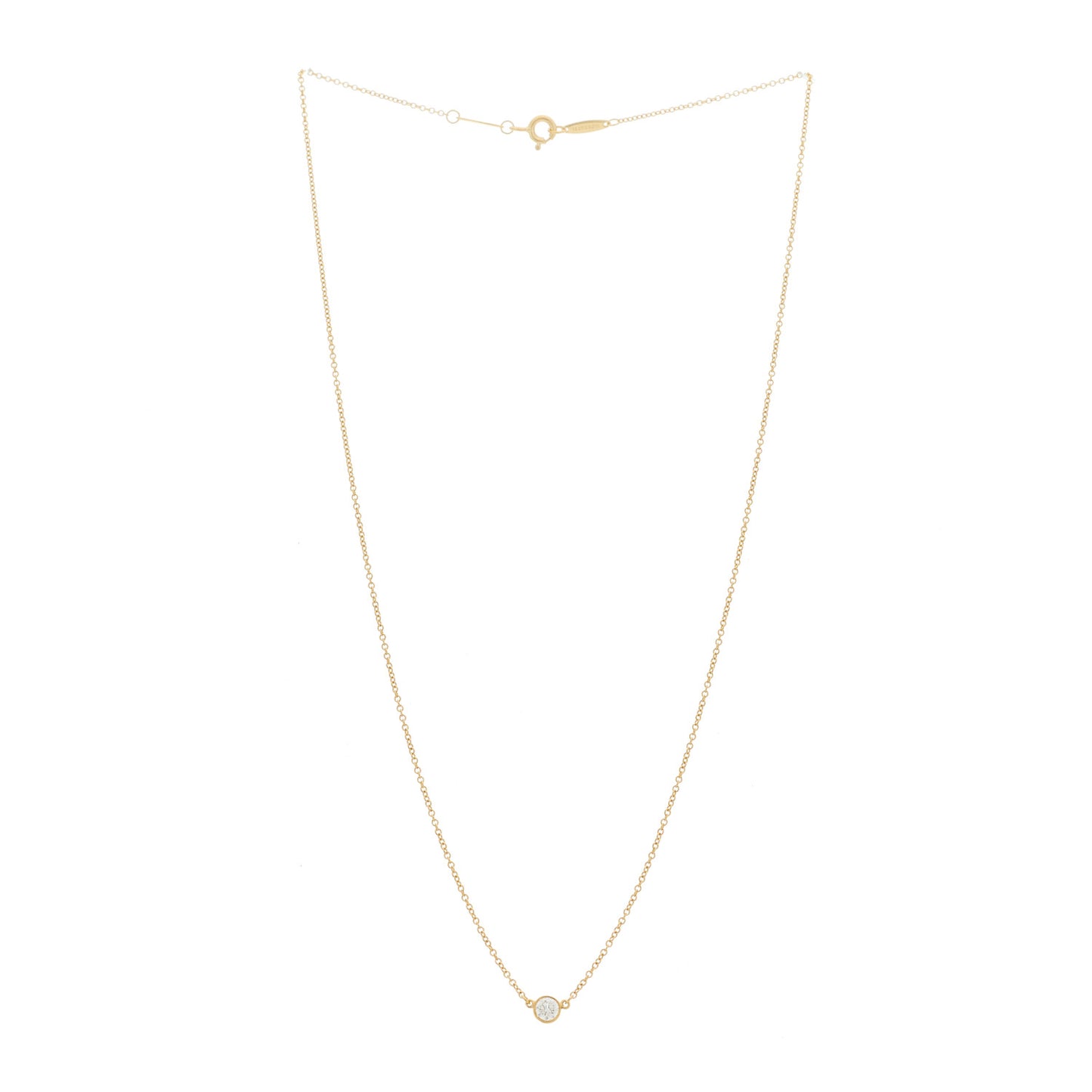 18K Yellow Gold Diamond .17ct Elsa Peretti Diamonds by the Yard Pendant Necklace