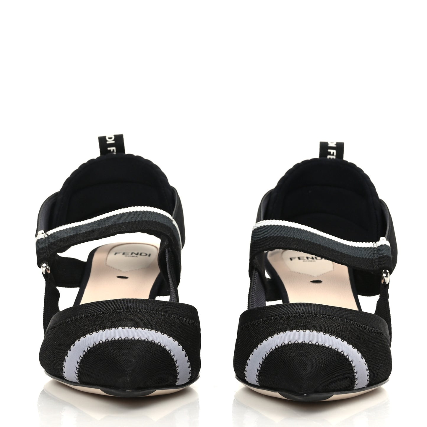 Technical Mesh Colibri 55mm Slingback Pumps 36 Black Asfalto