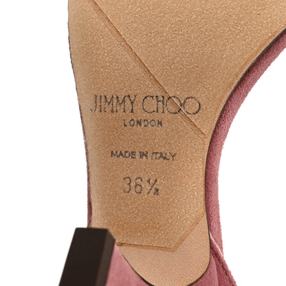 Jimmy Choo Suede Edina 65 Sandals 36.5 Vintage Rose 9 of 10