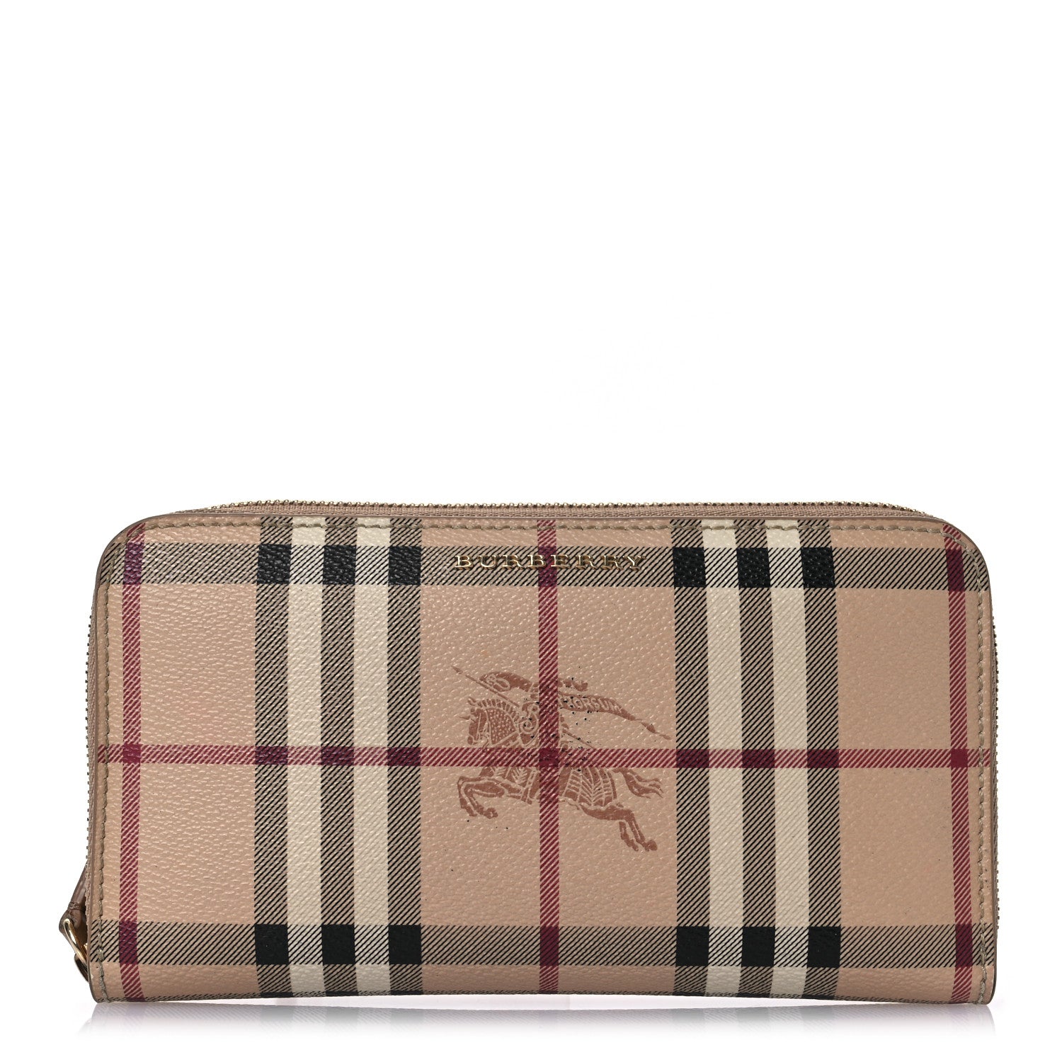 Burberry Haymarket Check Large Ziggy Zip Around Wallet Beige 1 of 16