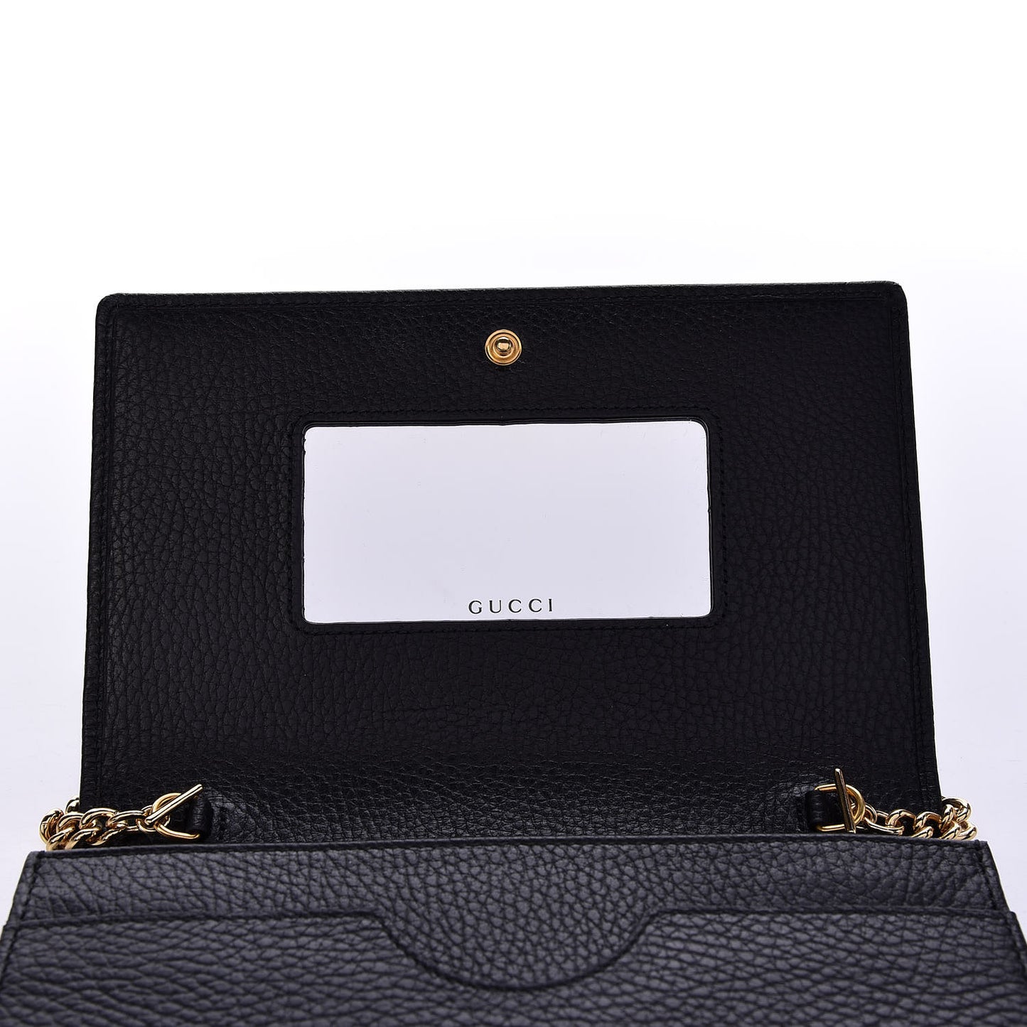 Calfskin Mini GG Marmont Chain Wallet Black