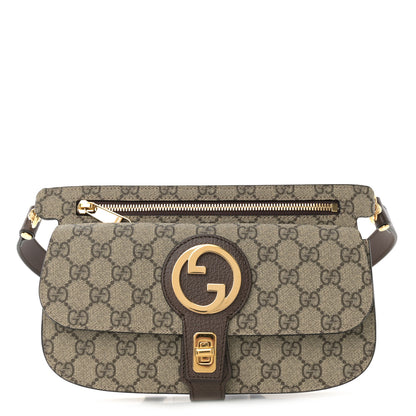 Gucci GG Supreme Monogram Textured Dollar Calfskin Blondie Belt Bag Beige Ebony New Acero 1 of 10