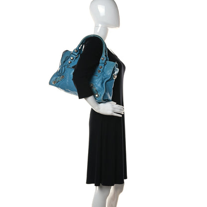 Balenciaga Agneau Giant 21 Silver Hardware City Bleu Paon 2 of 20