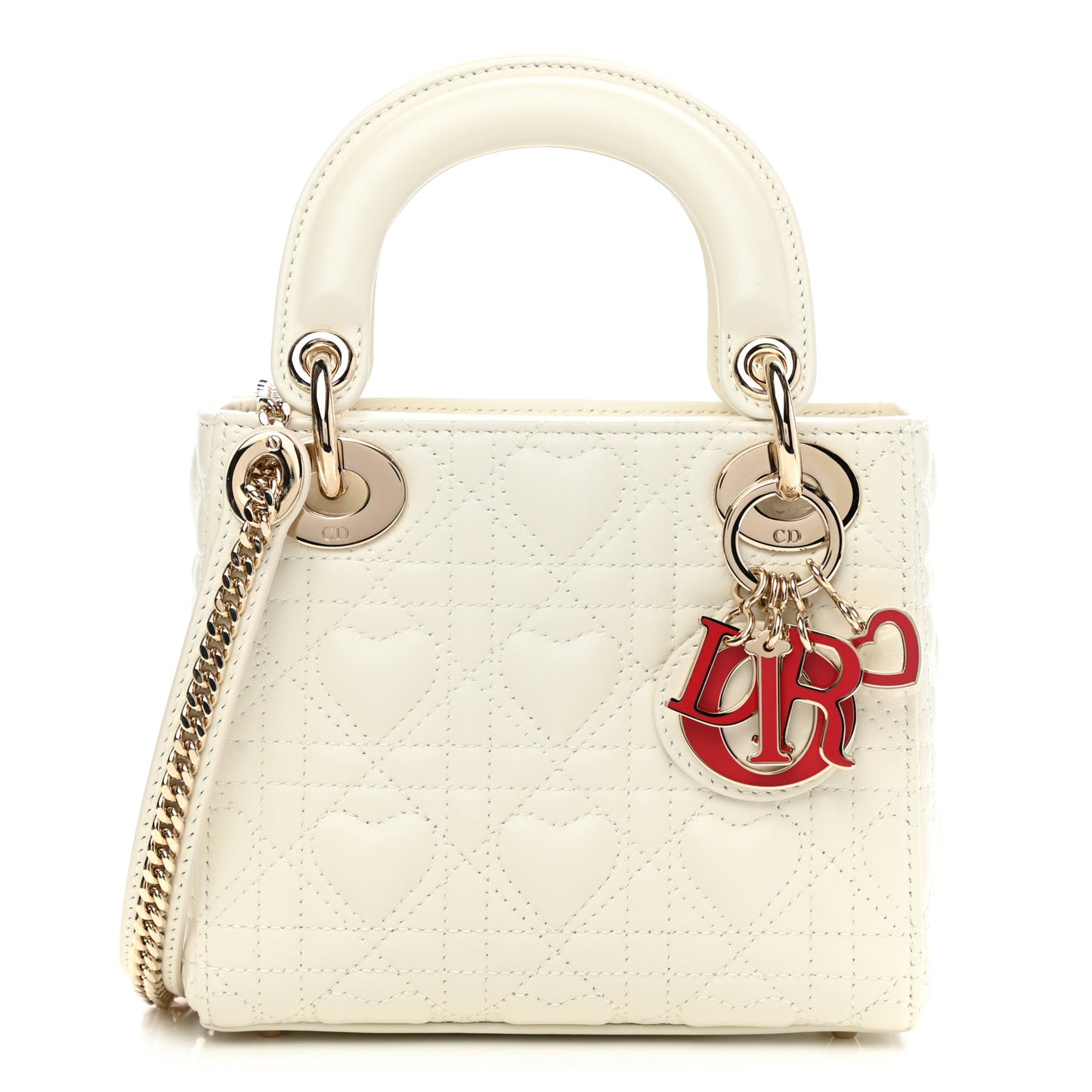 Lambskin Cannage Mini DiorAmour Lady Dior Latte