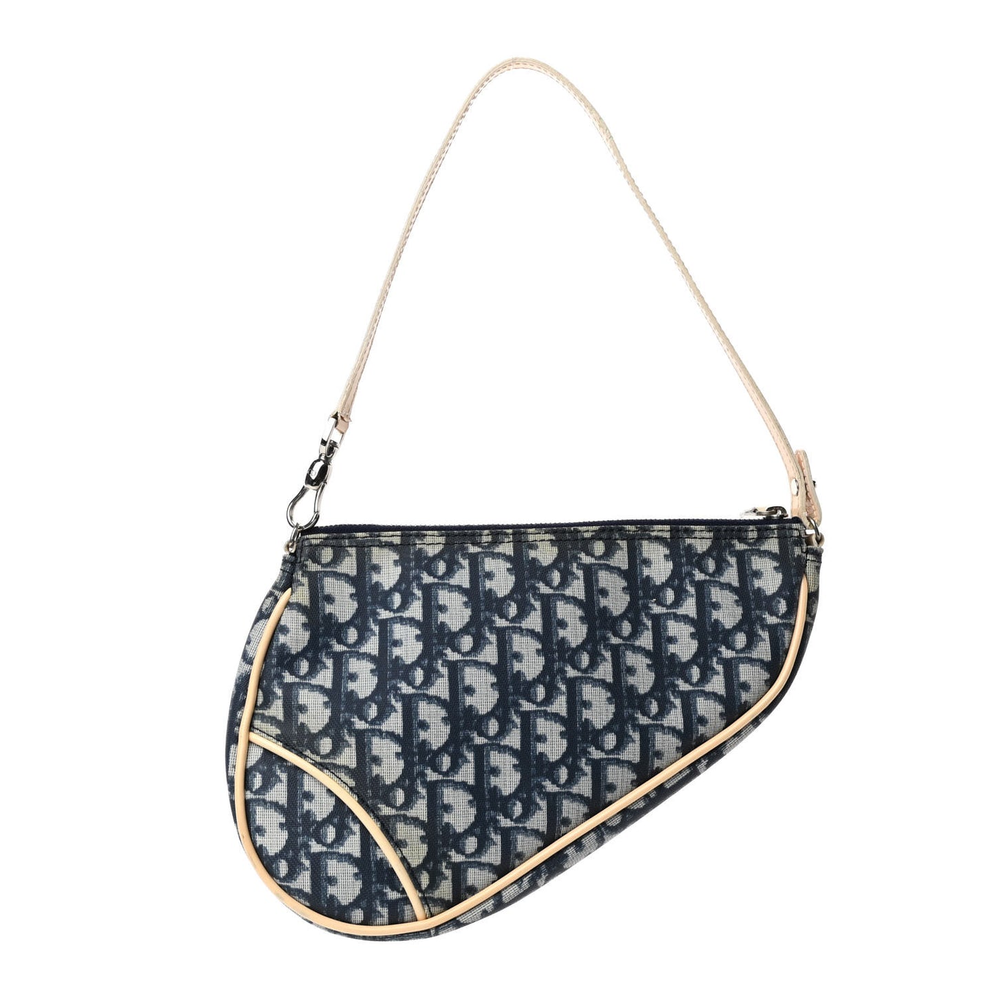 Monogram Mini Saddle Pochette White Blue