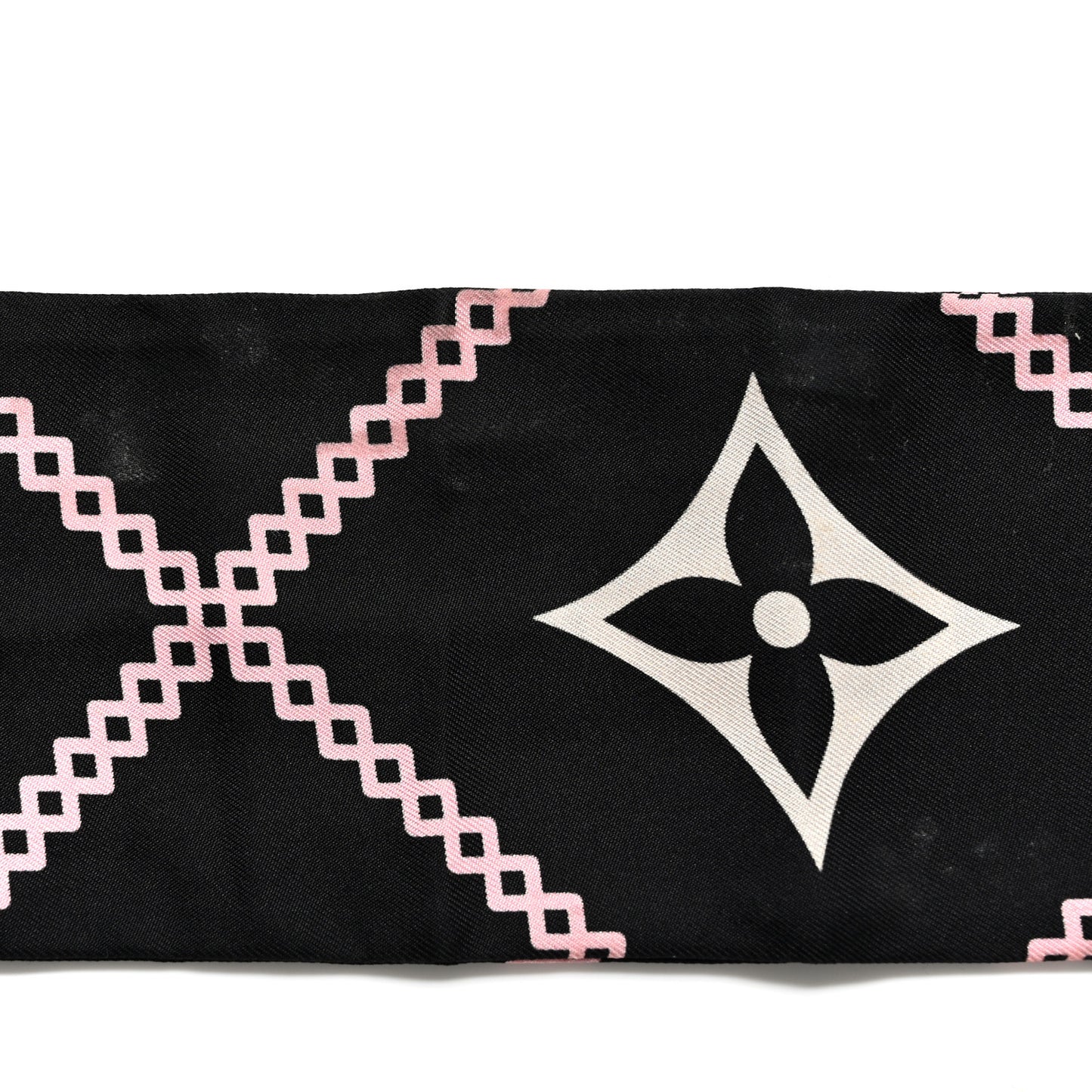 Silk Monogram Croisillon Bandeau Black