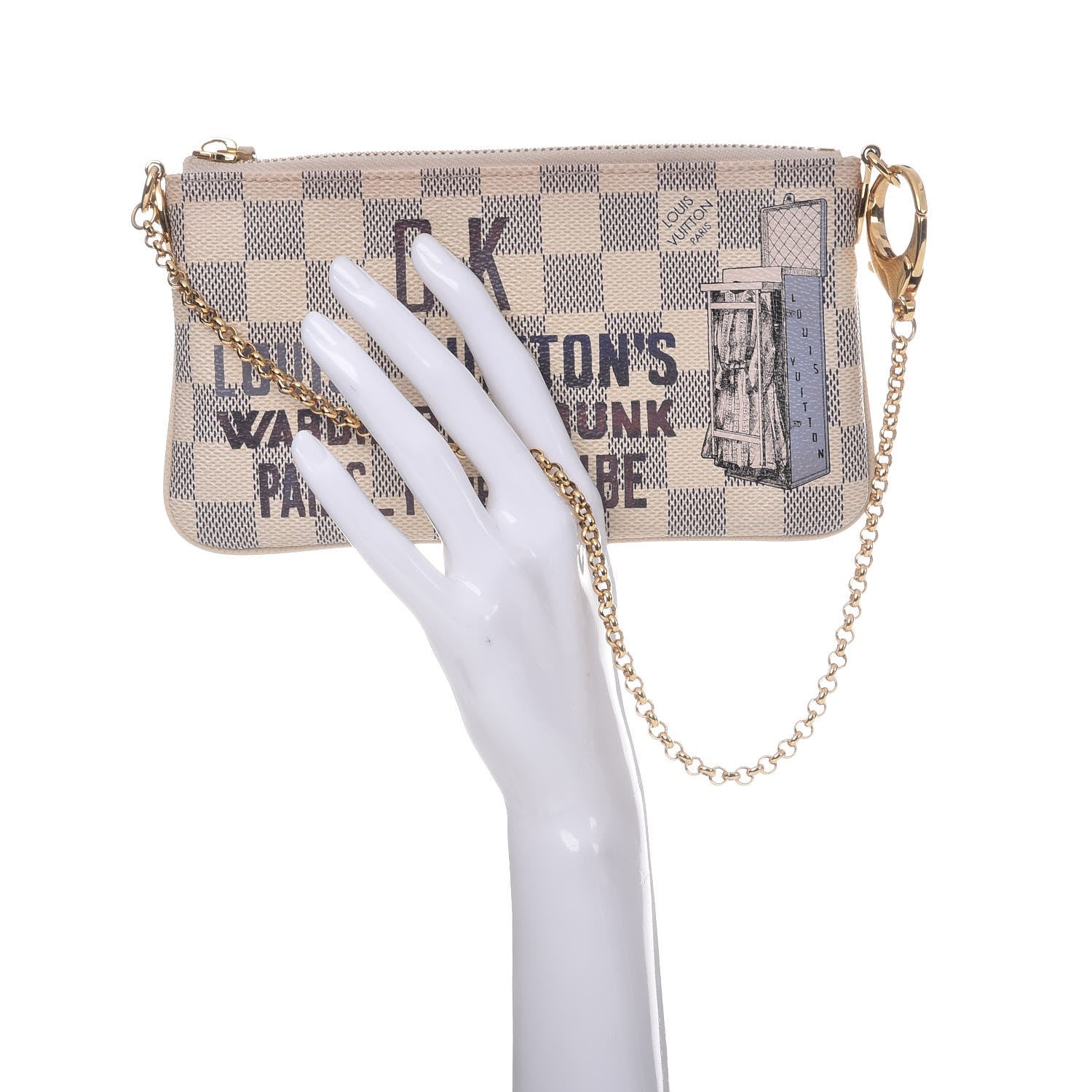 Louis Vuitton Damier Azur Trunk Pochette Milla MM 2 of 9