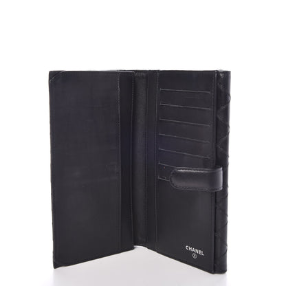Chanel Lambskin Diamond Stitched Flap Wallet Black 5 of 8