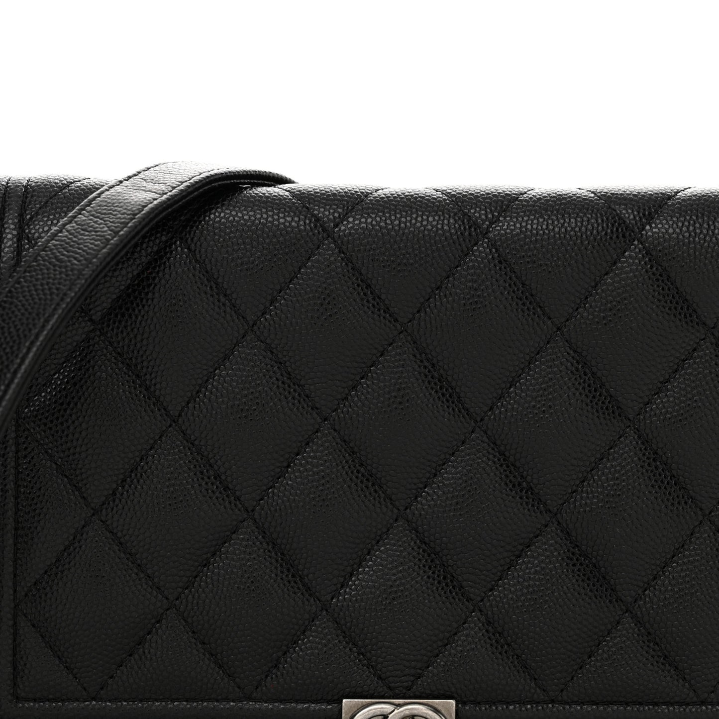 Caviar Quilted Boy Wallet On Chain WOC Black