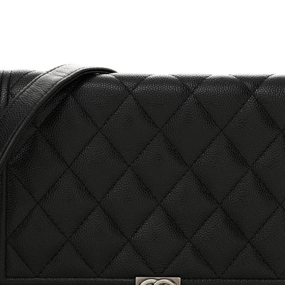 Chanel Caviar Quilted Boy Wallet On Chain WOC Black 9 of 14