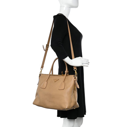 Prada Vitello Daino Side Zip Tote Naturale 2 of 21