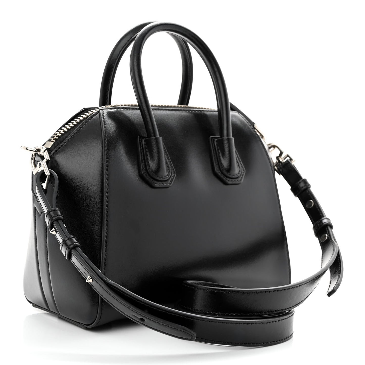 Shiny Lord Calfskin Mini Antigona Black
