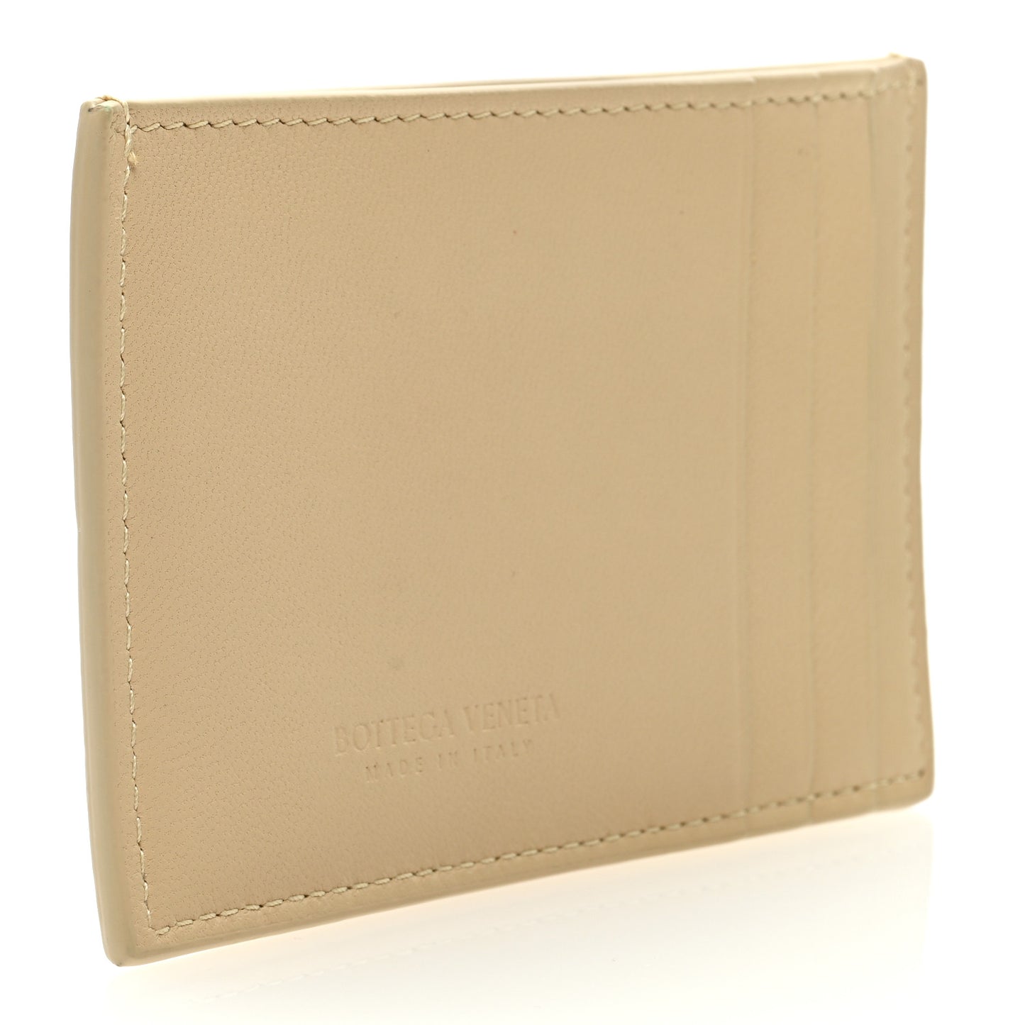 Nappa Intreccio Cassette Credit Card Holder Porridge