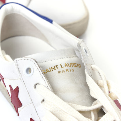 Saint Laurent Calfskin Star Court Sneakers 38.5 White Red 14 of 15