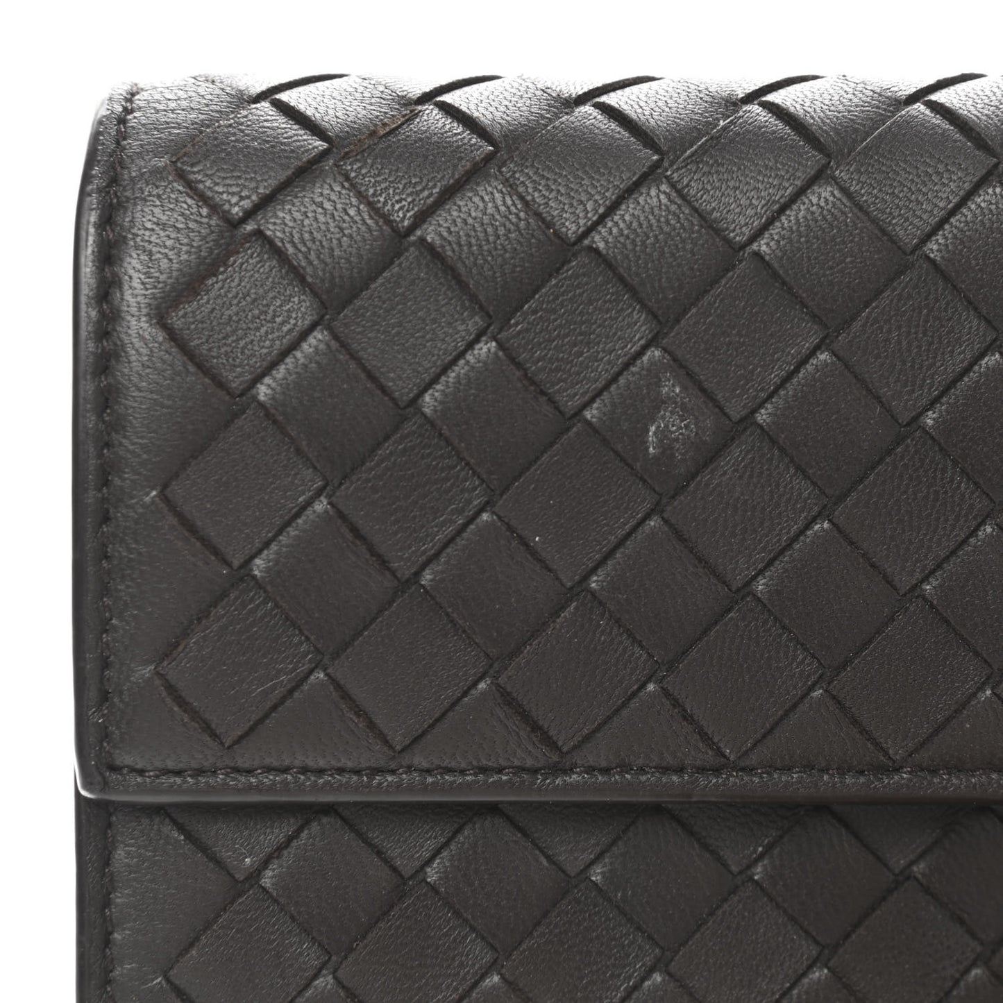 Nappa Intrecciato Continental Flap Wallet Ebano