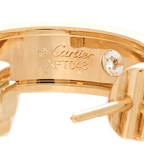 Cartier 18K Pink Gold 2 Diamond 5.5mm LOVE French Clip Hoop Earrings 4 of 6