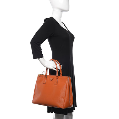 Prada Saffiano Large Galleria Double Zip Tote Papaya 2 of 13