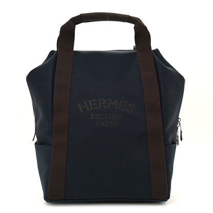 Hermes Toile Groom School Backpack Bleu Navy Feu 1 of 11