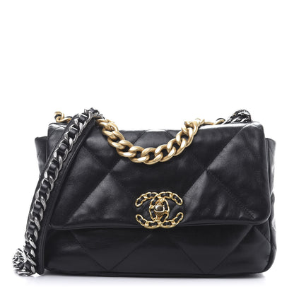 Chanel Goatskin Quilted Medium 19 Flap Black 1 of 11