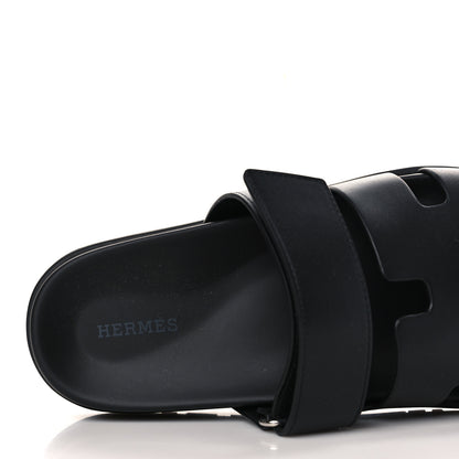 Hermes Calfskin Womens Chypre Sandals 39 Black 7 of 9
