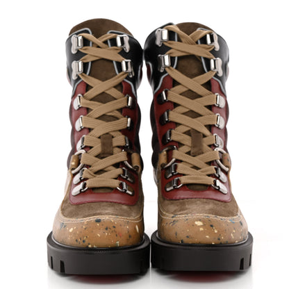 Christian Louboutin Calfskin Canvas Elaneva Flat Hiking Boots 36.5 Multi 2 of 11