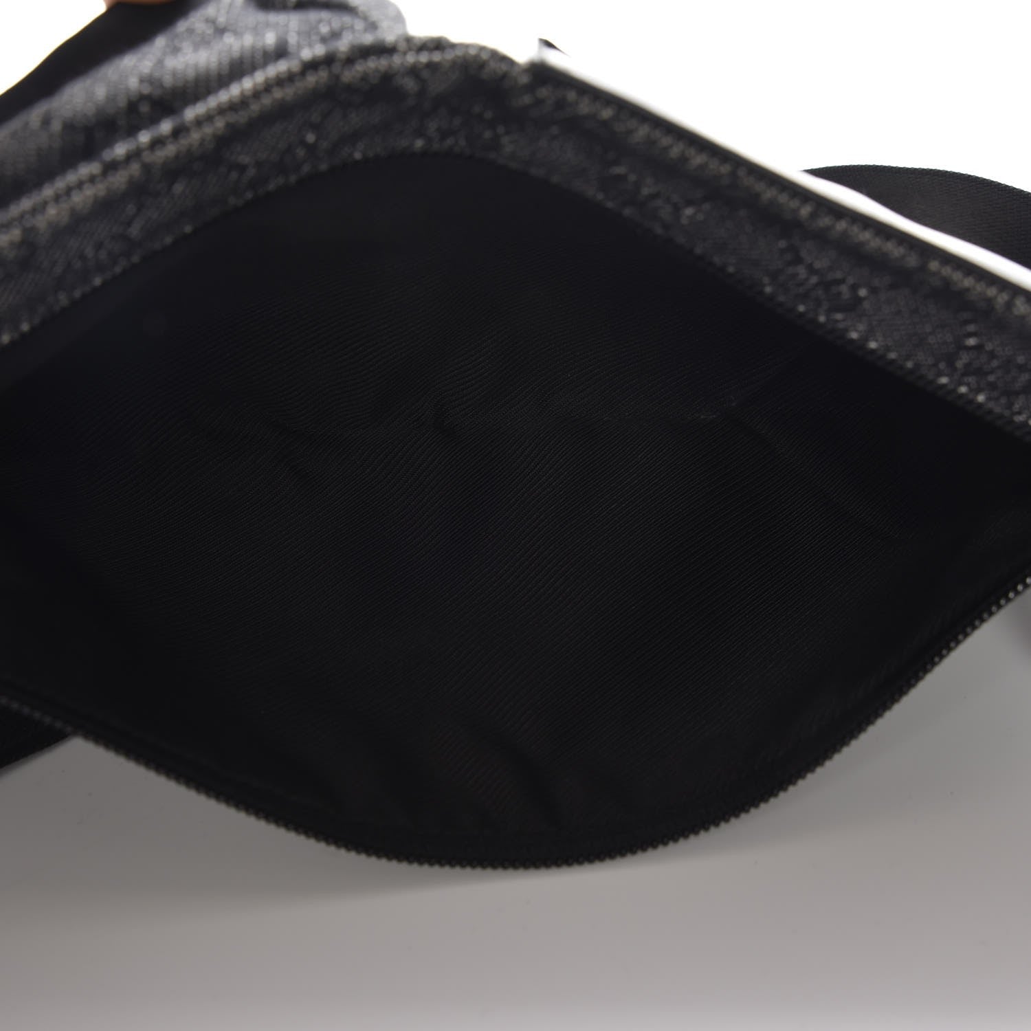 Gucci Denim Monogram Double Pocket Belt Bag Black 5 of 9