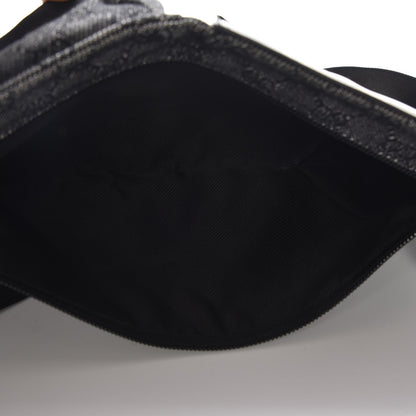 Gucci Denim Monogram Double Pocket Belt Bag Black 5 of 9