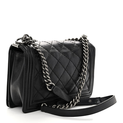 Chanel Calfskin Double Stitch Medium Boy Flap Black 3 of 9
