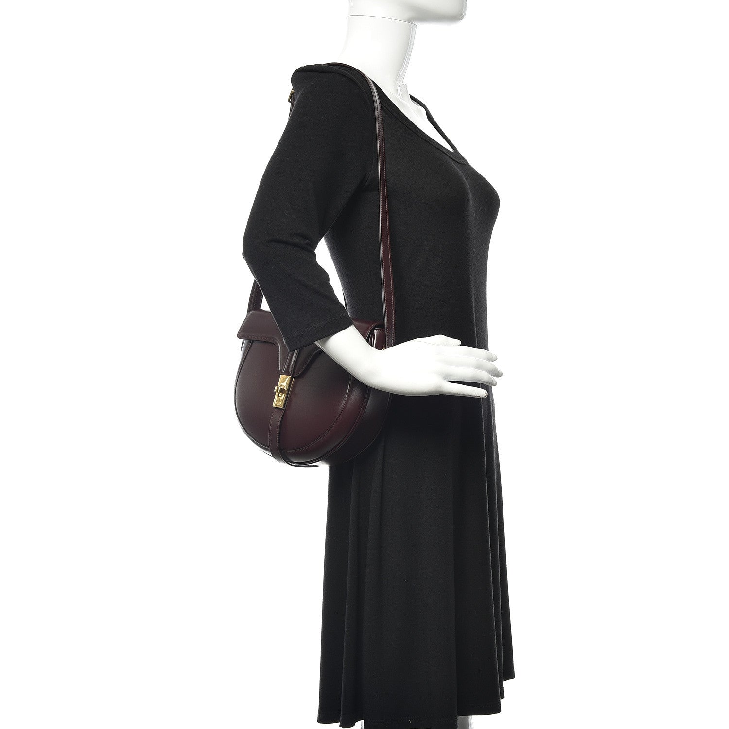 Celine Burgundy Satinated Calfskin Besace 16 Burgundy 2 of 11
