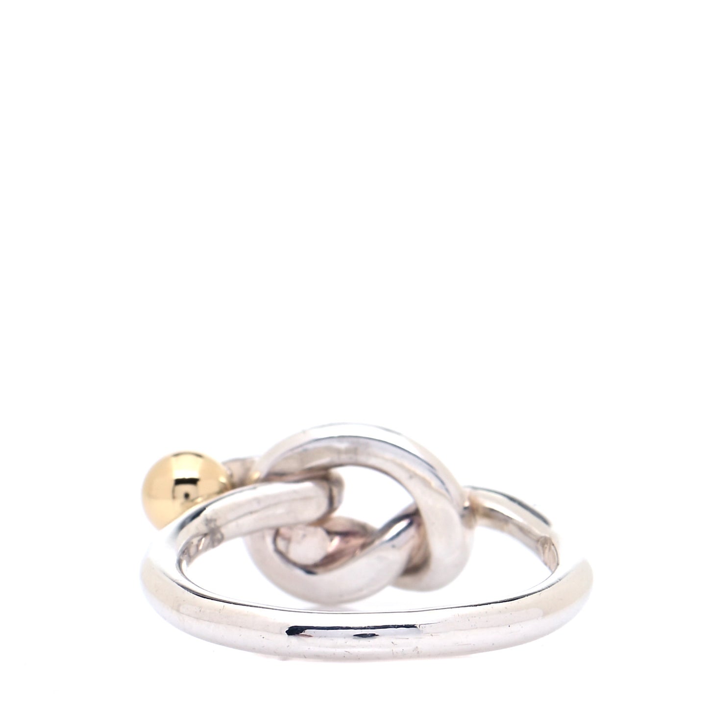 Sterling Silver 18K Yellow Gold Love Knot Ring 48 4.5