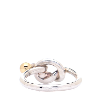 Tiffany Sterling Silver 18K Yellow Gold Love Knot Ring 48 4.5 3 of 6