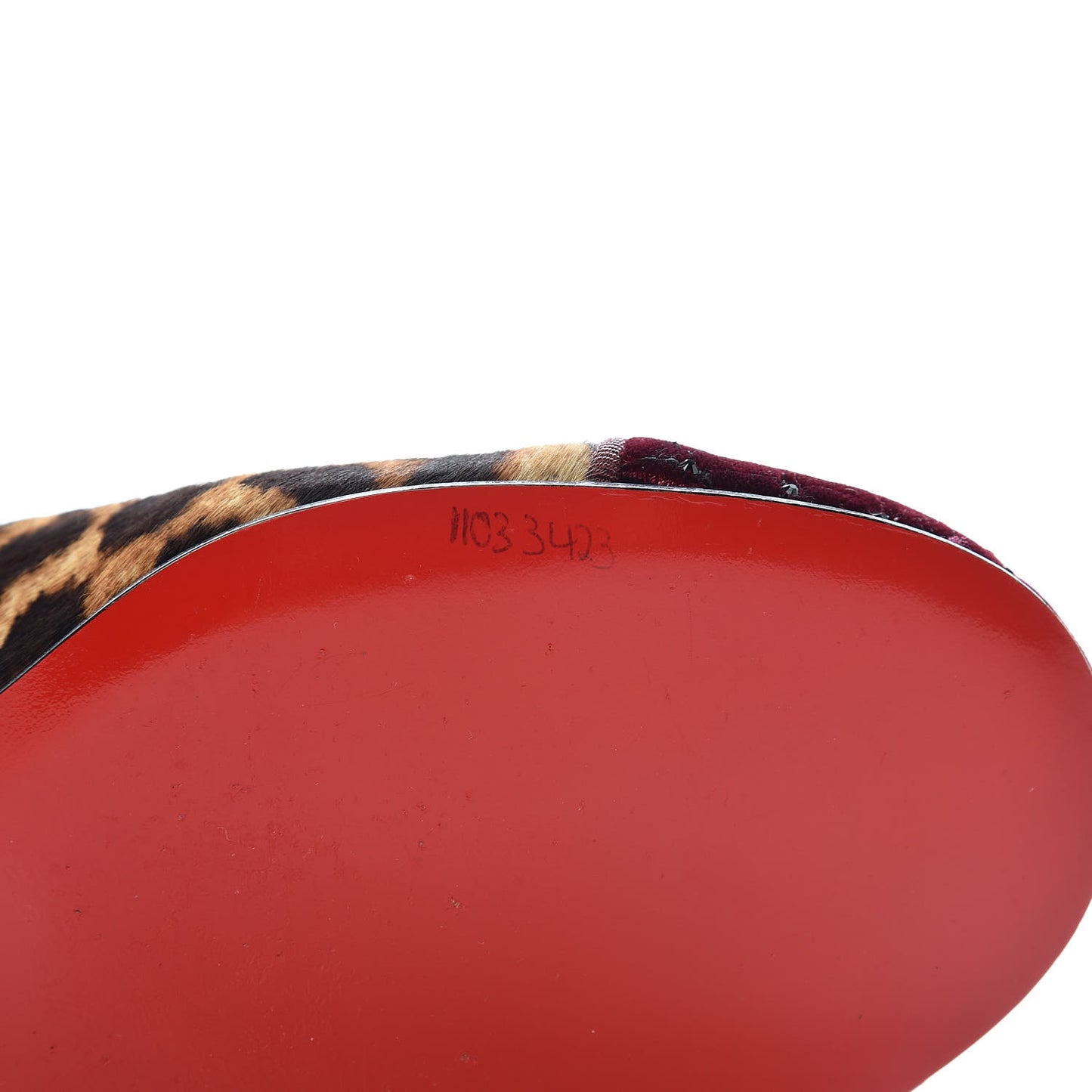 Leopard Print Calf Hair Cap Toe I Love My Loubies Loafers 38.5 Red