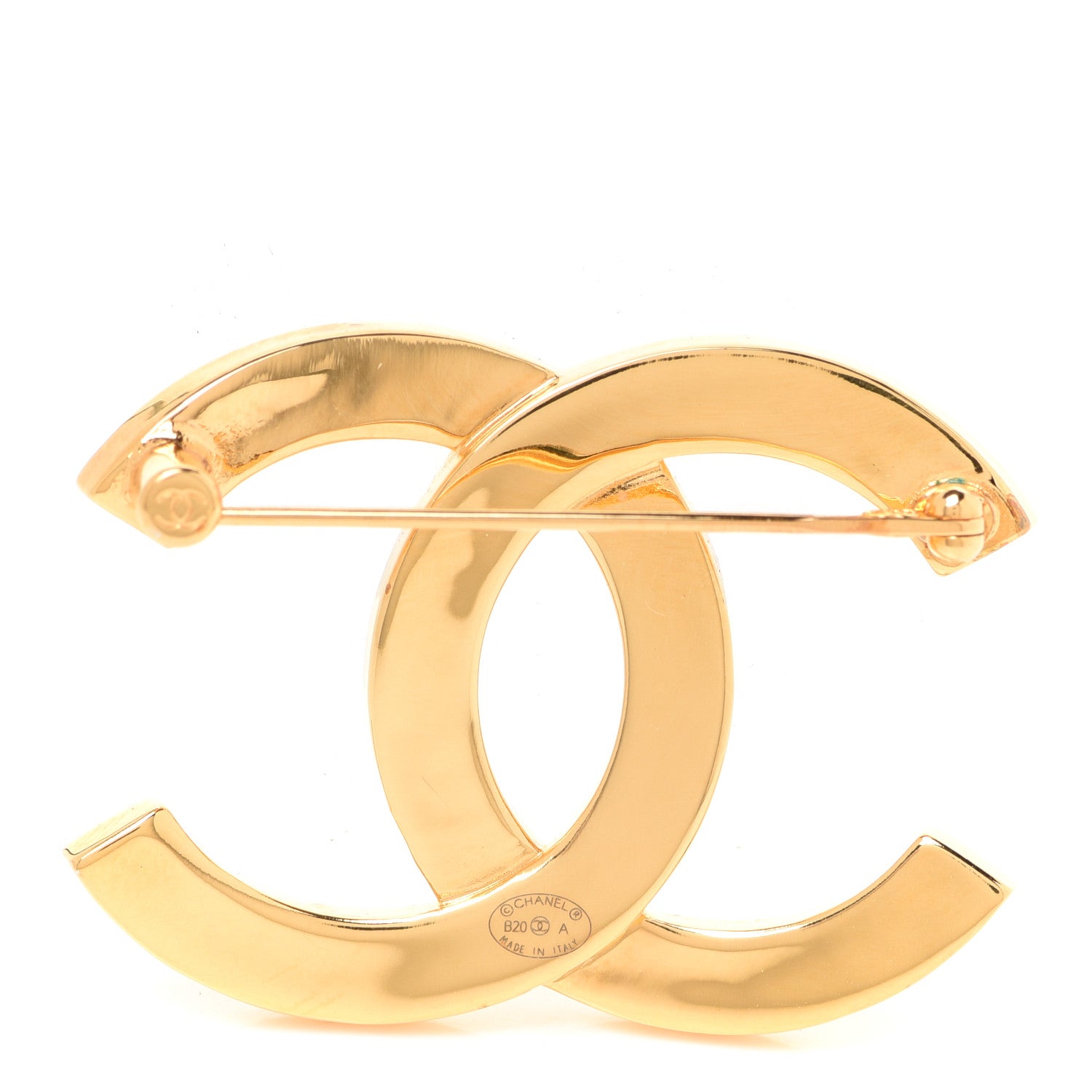 Chanel Metal Paris Button CC Large Brooch Gold 3 of 5