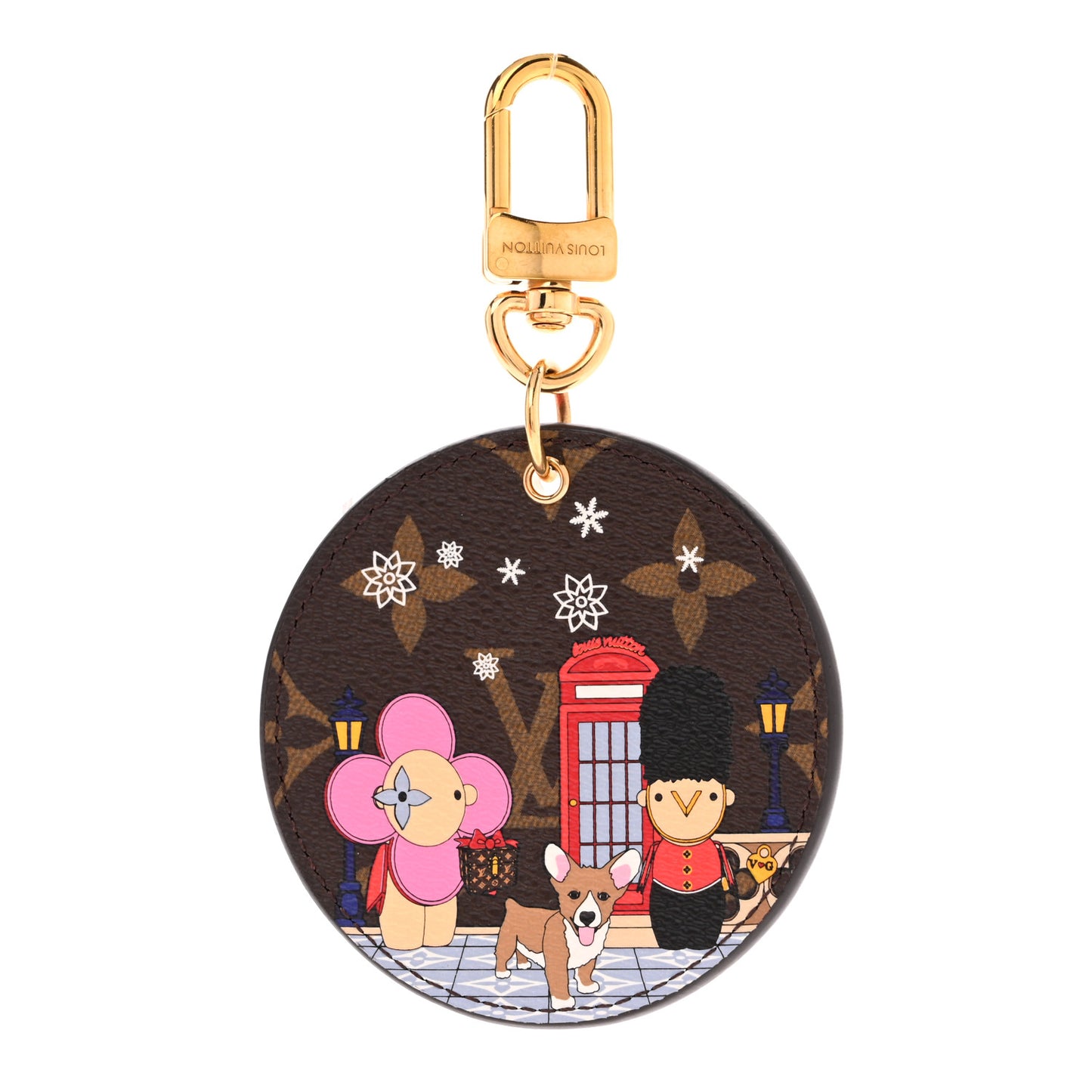 Monogram 2021 Christmas Animation London Bag Charm Key Ring Red