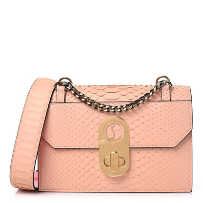 Christian Louboutin Calfskin Snakeskin Embossed Small Elisa Shoulder Bag Antoinette 1 of 10
