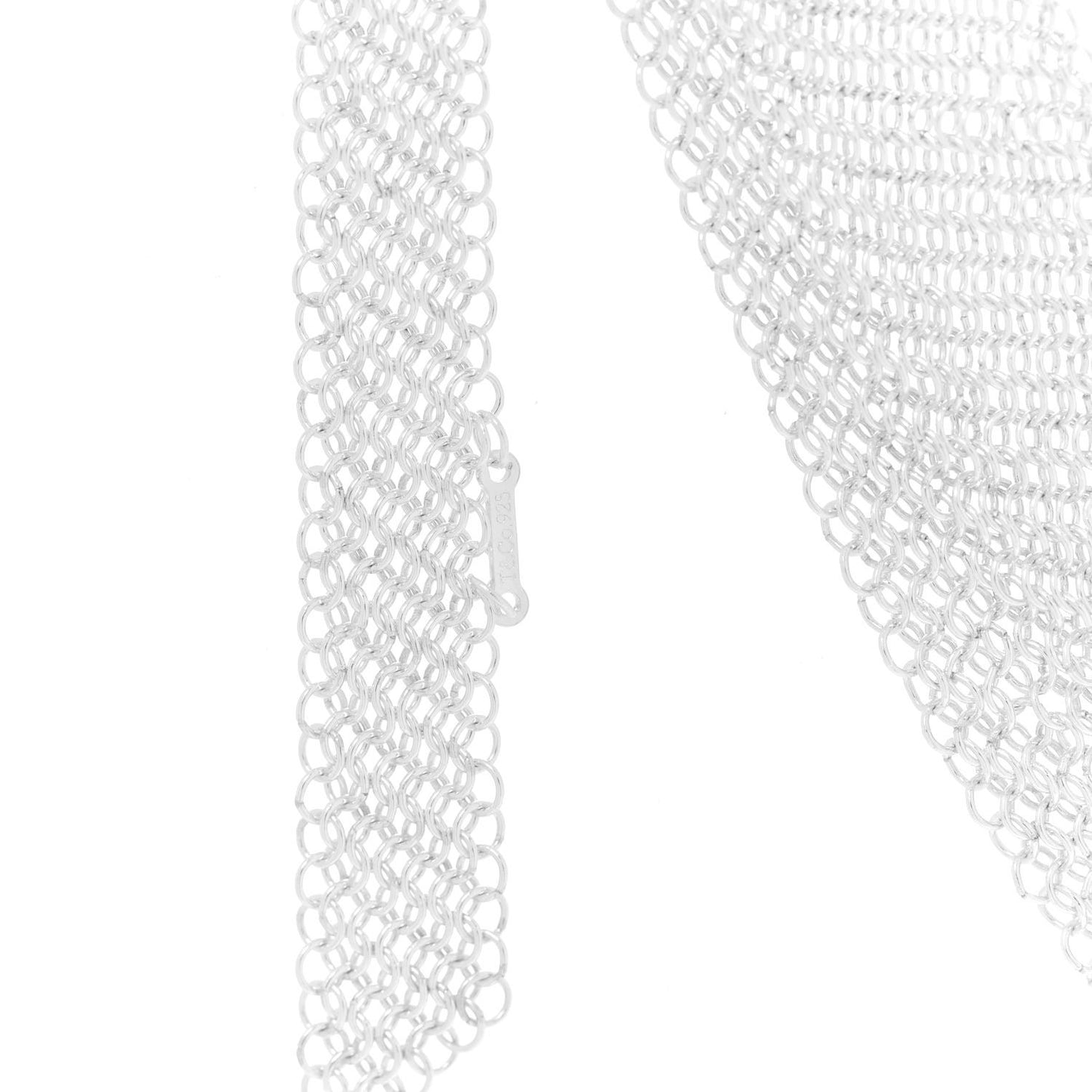 Sterling Silver Elsa Peretti Mesh Bib Necklace