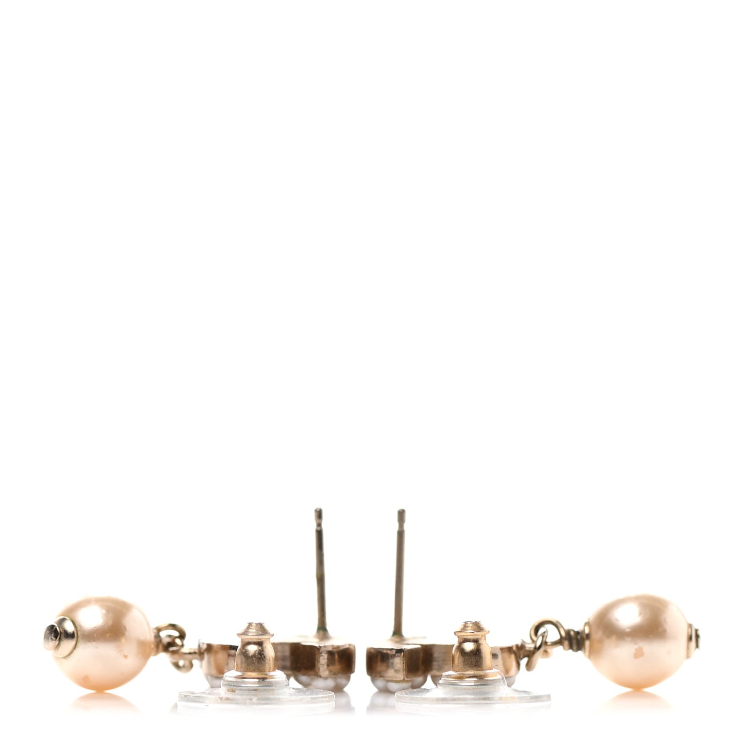 Pearl CC Drop Earrings Gold
