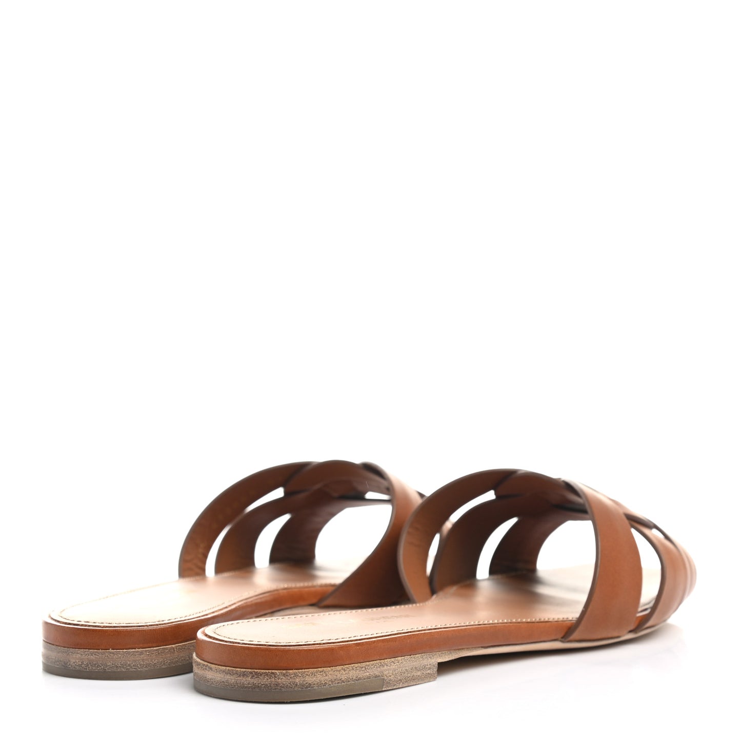 Calfskin Tribute 05 Slide Sandals 38.5 Amber