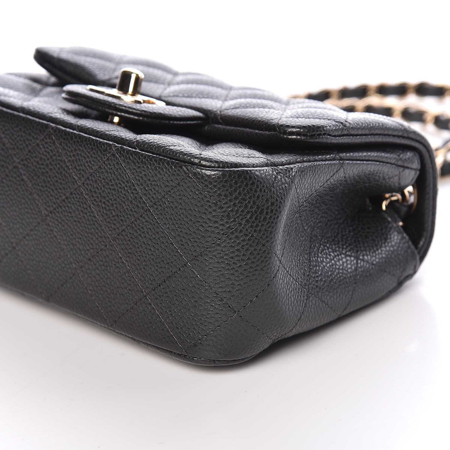 Chanel Caviar Quilted Mini Square Flap Dark Grey 9 of 10