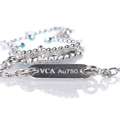 Van Cleef & Arpels 18K White Gold Turquoise Sweet Alhambra Butterfly Bracelet 6 of 7