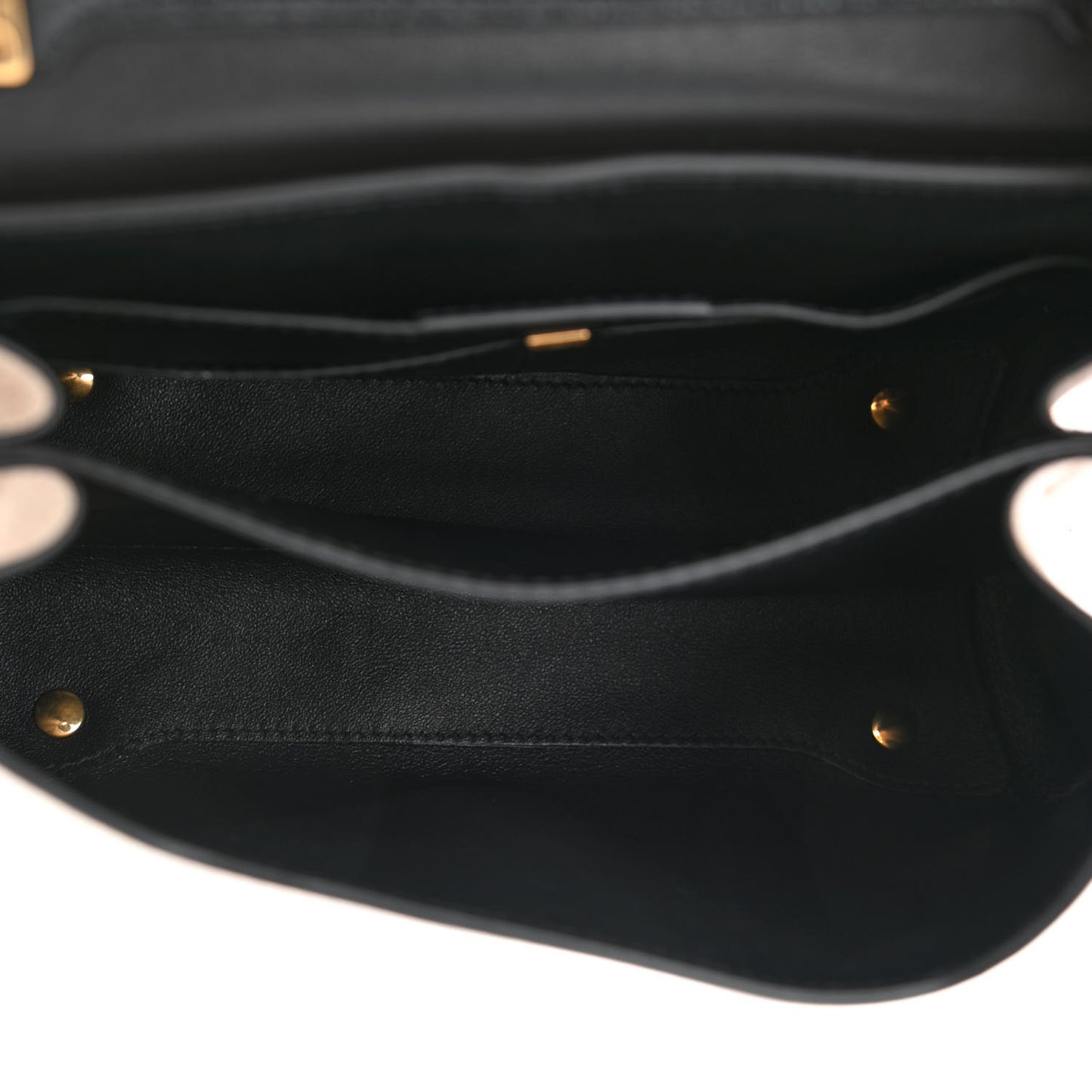 Calfskin Small Margot Top Handle Satchel Bone Black