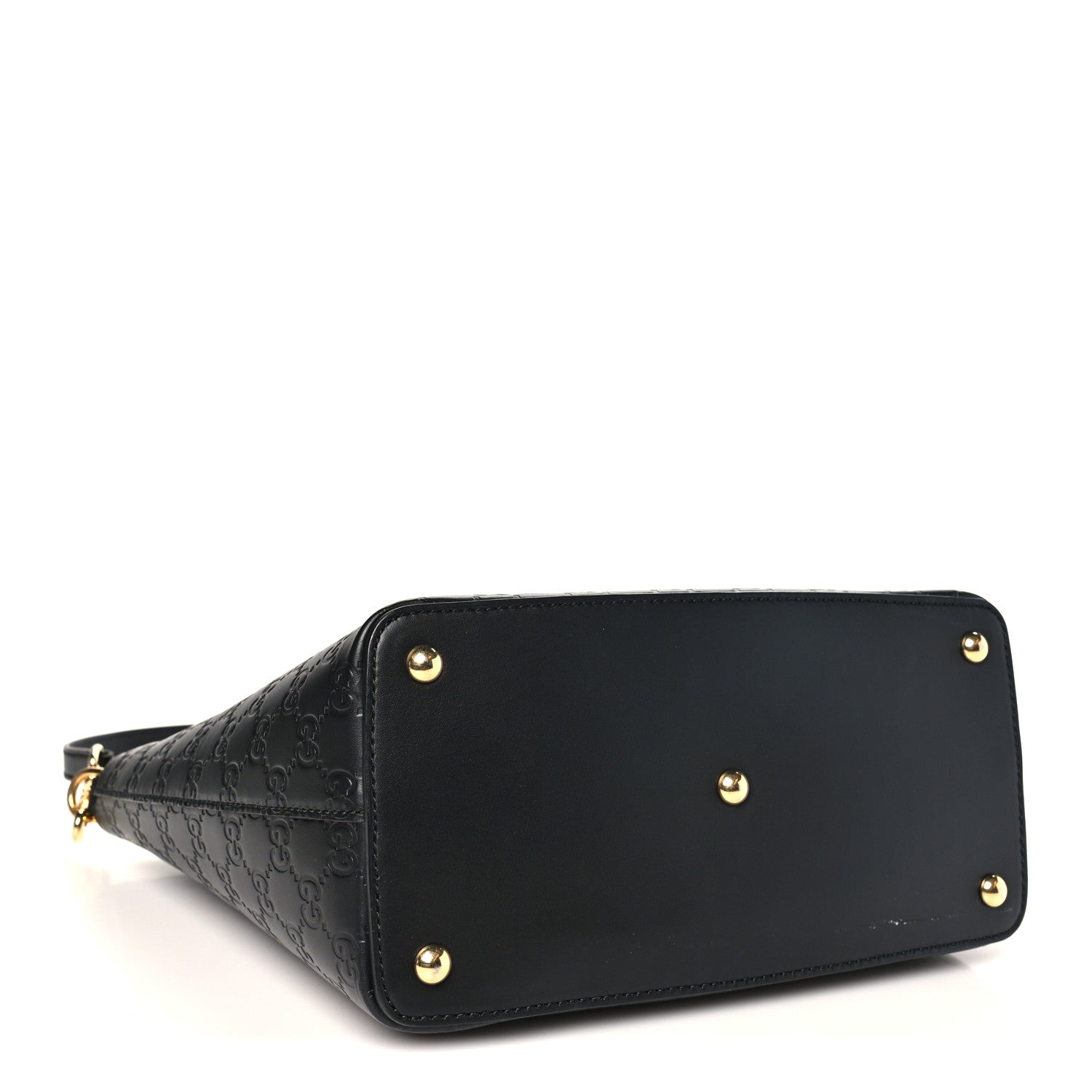 Gucci Guccissima Small Zippered Bucket Tote Black 3 of 9