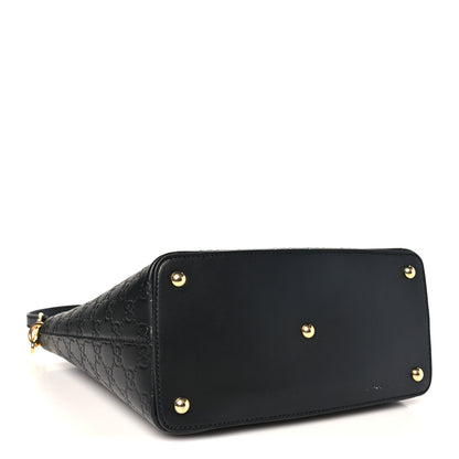 Gucci Guccissima Small Zippered Bucket Tote Black 3 of 9