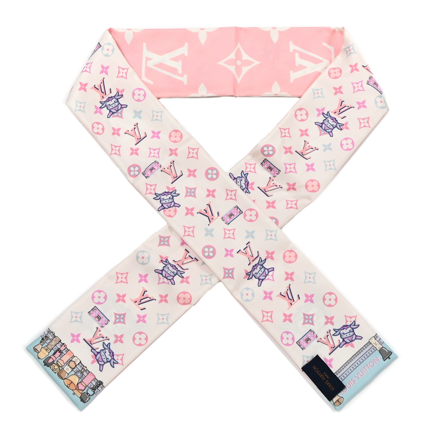 Louis Vuitton Silk Monogram Rodeo Bandeau Rose 1 of 4